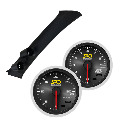 SAAS Dual Pillar Pod w/ Boost & Exhaust SRD Gauges for Triton MN-ML 2006-15