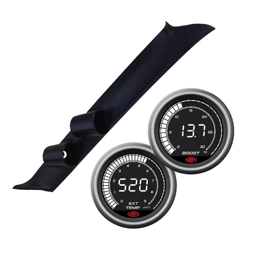 Pillar Pod for Navara D22 1997-2014 w/ Digital Boost & Exhaust Pyro Gauges