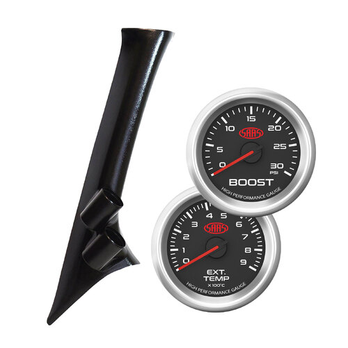 SAAS Dual Pillar Pod w/ Black Series 3 Boost & Exh for Navara NP300 D23 2015-on