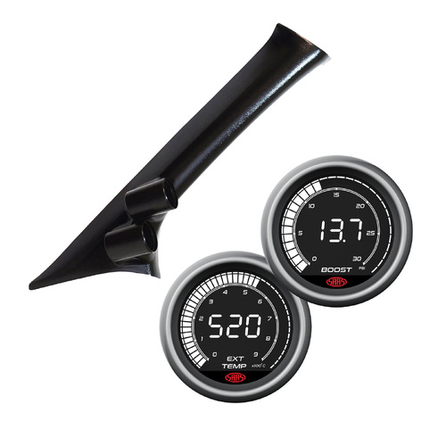 Pillar Pod for Navara NP300 D23 2015-on w/ Digital Boost & Exhaust Pyro Gauges