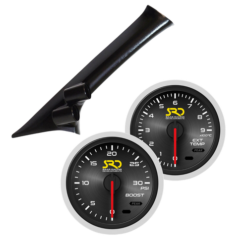 SAAS Dual Pillar Pod w/ Boost & Exhaust SRD Gauges for Navara NP300 D23 2015-on