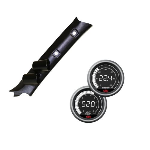 Pillar Pod w/ 0-60 Diesel Boost 0-900 Ext Temp Black Face fit Nissan GU Patrol Y61 1997-2015