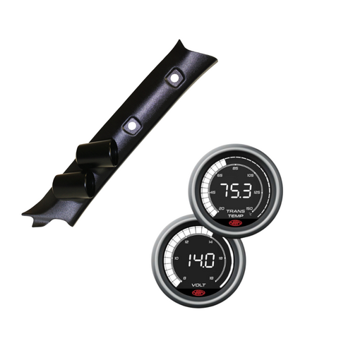 Pillar Pod w/ Digital Trans Temp 20-160°C & Volt 8-18V Gauge for Nissan GU Patrol Y61 1997-2015
