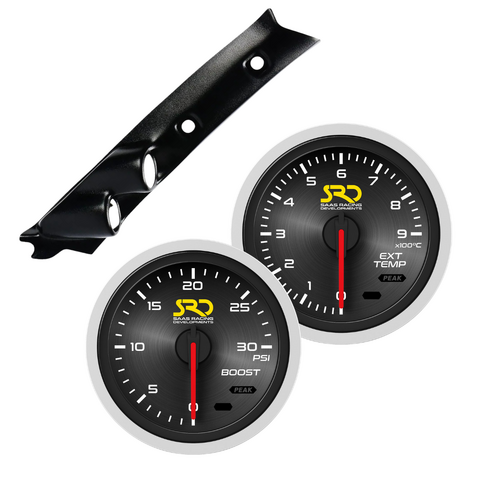 SAAS One Piece Pillar Pod w/ Boost & Exhaust SRD Gauges for GU Patrol Y61 1997-2015