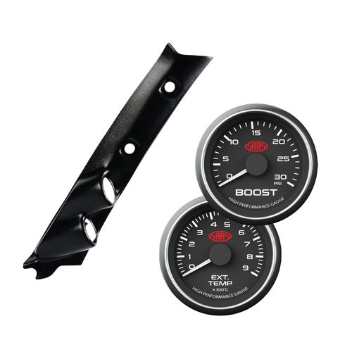 SAAS Pillar Pod w/ Black Boost EGT Gauges Suits Nissan GU Patrol Y61 1997-2015