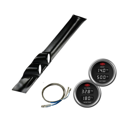 Gauge Pillar Pod Black Single Piece for Nisan Patrol 1987-1997 GQ w/ Boost Exhaust Oil Water