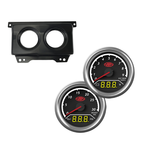 SAAS Dash Gauge Pod w/ 2in1 Gauge Ext Temp Volts Boost Oil Press Suits Nissan Patrol 2004-2016 GU