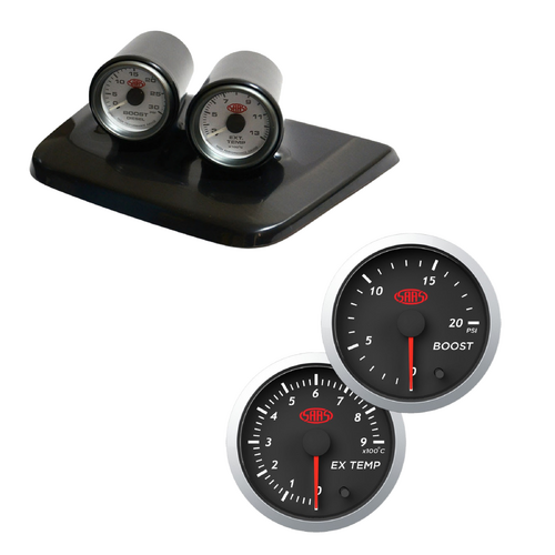 SAAS Twin Gauge Dash Pod w/ Street Boost & Ex Temp for Patrol 1997-2004 GU Y61
