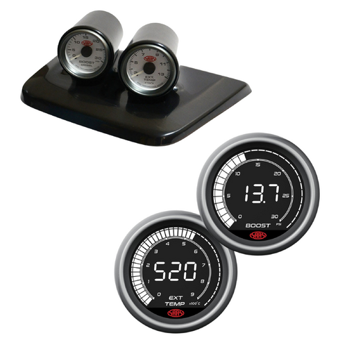 Twin 2 Gauge Dash Pod for Nissan Patrol 1997 - 2004 GU Y61 w/ Digital 0-30 Diesel Boost 0-900 Ex Temp Gauge