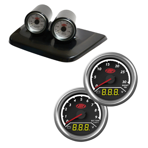 Twin 2 Gauge Dash Pod for Nissan Patrol 1997 - 2004 GU Y61 w/ 2in1 Gauges Boost Volt Ext Temp Volt