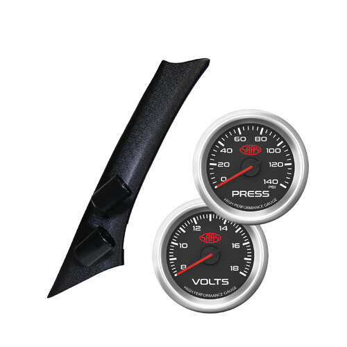 SAAS Dual Pillar Pod w/ Black Ser 3 Oil Pres & Volts for VT VX VY VZ Commodore all mods 1997-2006 