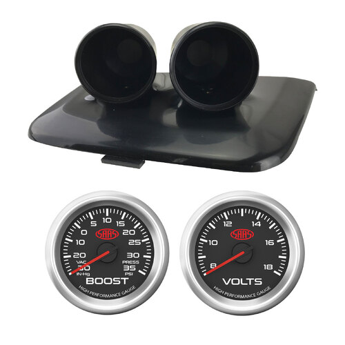 Clip In Dual Gauge Dash Pod Black Ser 3 Boost Volts for Commodore VE-VE II 06-13