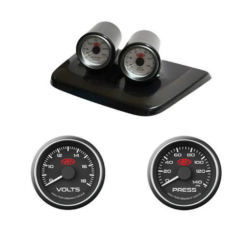 SAAS Dash Pod for Advantra Berlina Calais VZ 2004-2007 w/ Black Volts and Oil Press Gauges