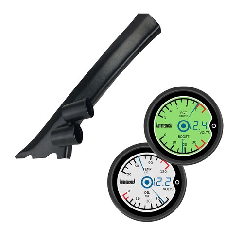 Dual Pillar Pod w/ 3in1 LCD Digital Gauges for Volkswagen Amarok 2011-Current