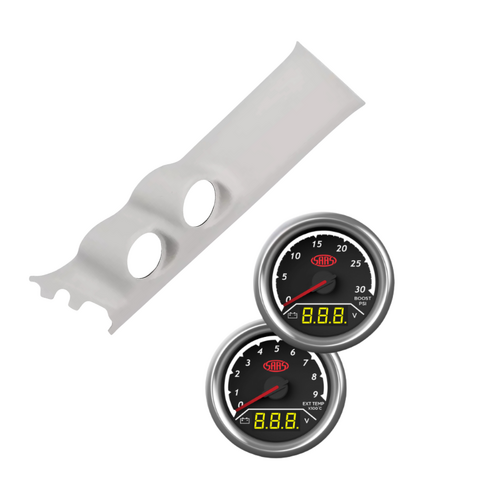 Gauge Pillar Pod Light Grey Painted w/ 2in1 Gauge Diesel Boost Volt Ext Temp Volt Suits Suzuki Jimny 2019 - On