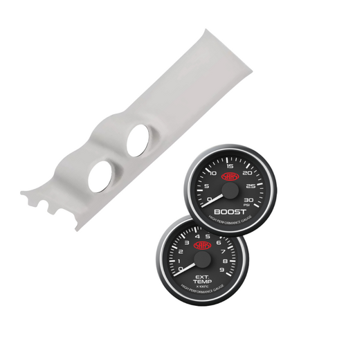 Gauge Pillar Pod Light Grey Painted w/ Black Boost EGT Gauges Suits Suzuki Jimny 2019 - On