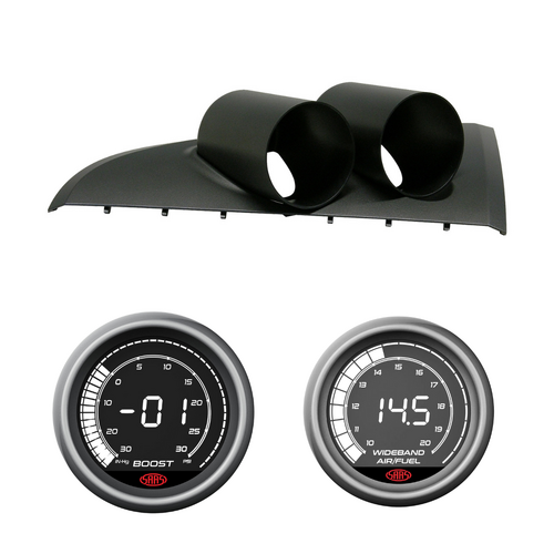 Dual Gauge Pod w/ Air Fuel Ratio &  Boost Vacuum Gauge Ford BA BF XR6 XR8 XR6T