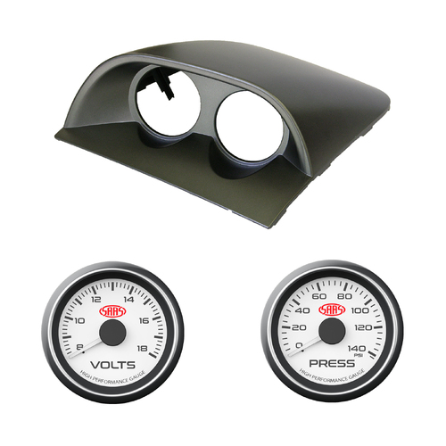 VY VZ Commodore Clip-In Gauge Pod Holder w/ White Volts and Oil Press Gauges