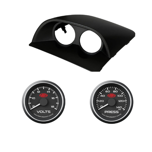 VY VZ Commodore Clip-In Black Gauge Pod Holder w/ Black Volts and Oil Press Gauges