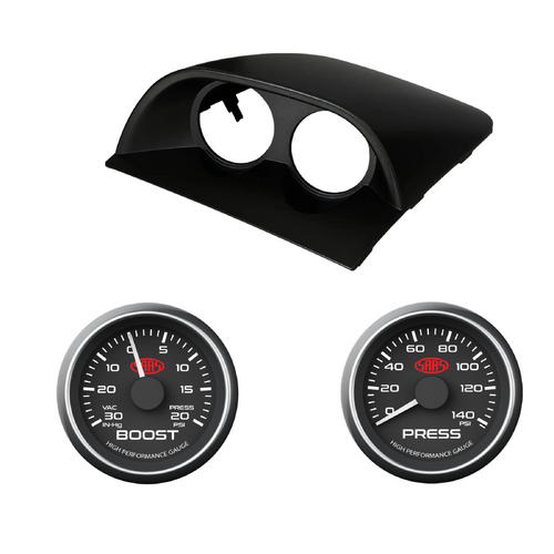 Black Dual Gauge Pod w/ Turbo Boost & Oil Pressure Gauge VY VZ Holden Commodore