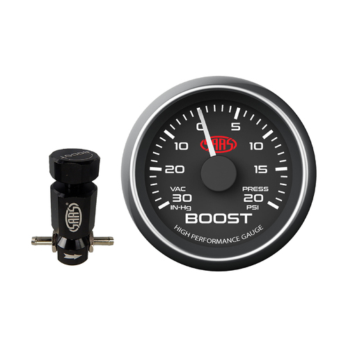 SAAS Adjustable Boost Controller w/ Black 30 In Hg - 20 PSI Petrol Boost Gauge