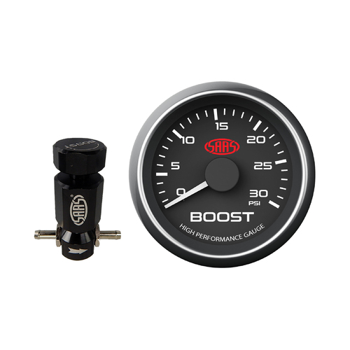 SAAS Turbo Adjustable Boost Controller + Diesel Boost Gauge Black Face 0-30PSI