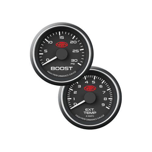 SAAS Black Face Diesel Boost and Exhaust Temperature 52mm Analog Gauges Combo