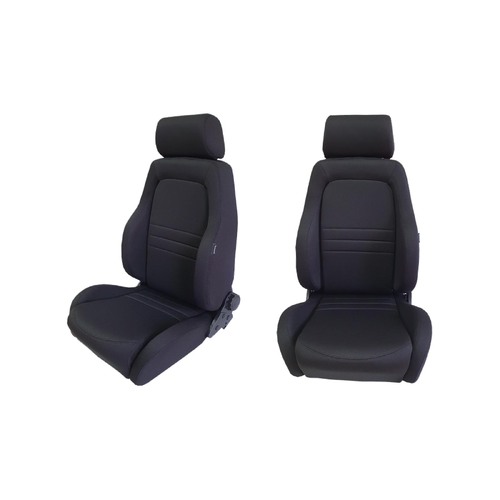 Autotecnica 4X4 Adventurer Black Cloth Seats S1 Pair (2) ADR Compliant