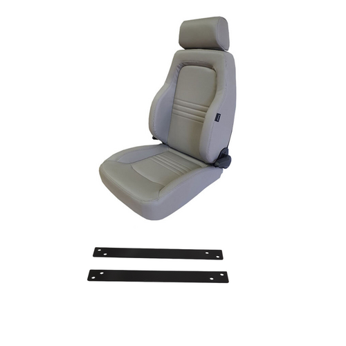 Autotecnica 4X4 Adv PU Leather Seat Grey S3 Single for Patrol 1987-1997  w/ Adaptor