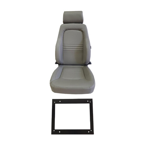 Autotecnica 4X4 Adv PU Leather Seat Grey S3 Single for LC 75-79 Ser w/ Adaptor