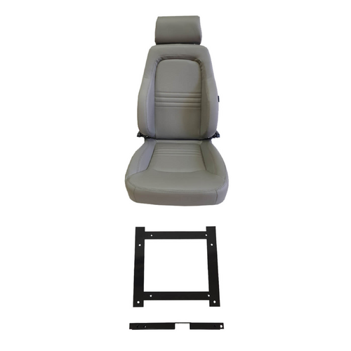 4x4 PU Leather Grey S3 Seat w/ Adaptor for Toyota LC76 GLX Wagon 2003-2013