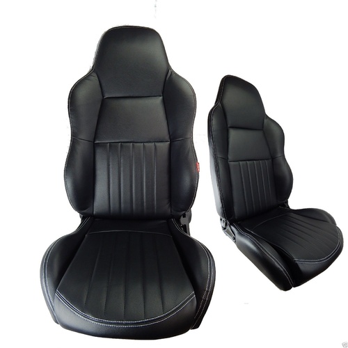 Autotecnica PU Leather Sports Bucket Seats - Brand New with VT Seat Adaptors