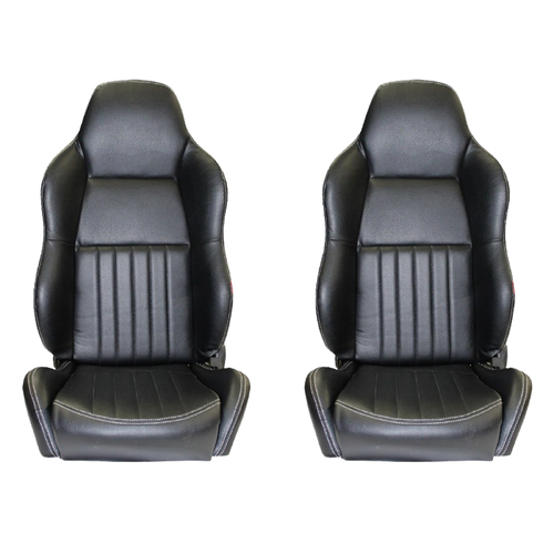 Classic High Back PU Leather Bucket Seats Recline Ford XA XB XC XD XE Ute Car