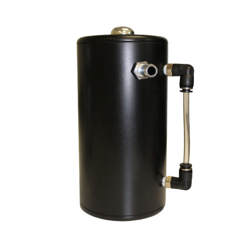 SAAS Black Alloy Oil Catch Can Tank 700cc Heavy Duty Blow Bye w/ Fittings