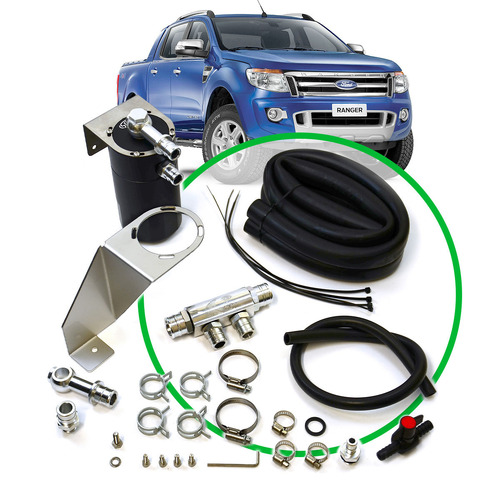 SAAS Oil Catch Tank Full Kit Black for Ford Ranger PX 2.2L/3.2L 2011-2015