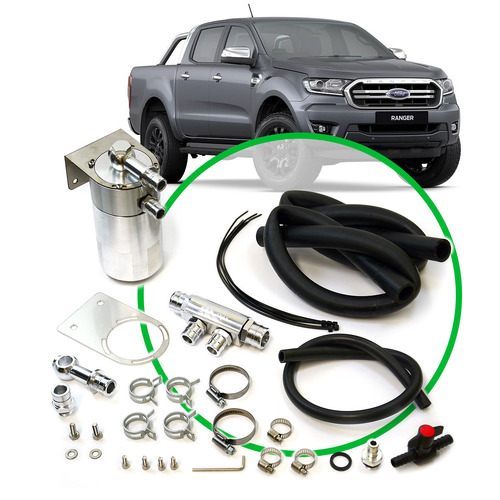 SAAS Oil Catch Tank Full Kit Pol Aluminium for Ranger PX-II 2.2L/3.2L 2015-on