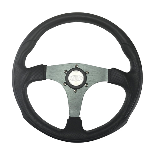 SAAS OCTANE SPORTS STEERING WHEEL 350MM 14IN POLY WITH TITANIUM SPOKES