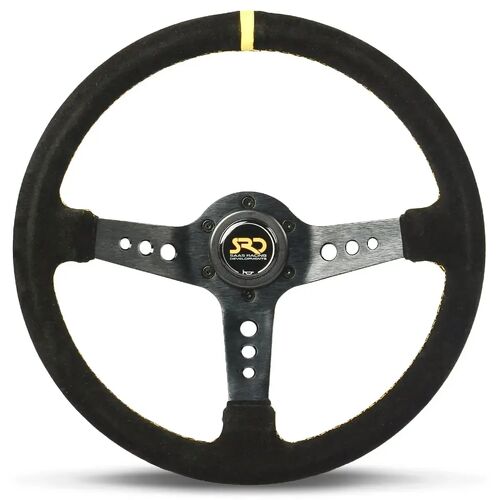 SAAS Steering Wheel Suede SRD 14" ADR Deep Dish Black Holes + Indicator